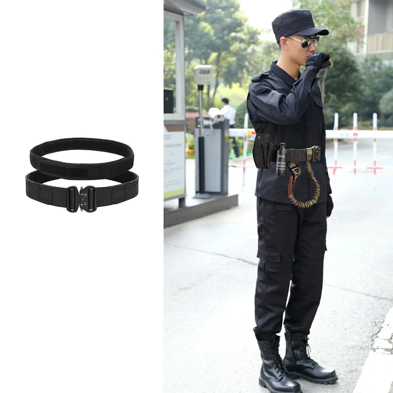 High Quality Double Side Metal Buckle Quick Release Nylon Tactical Belt For Men