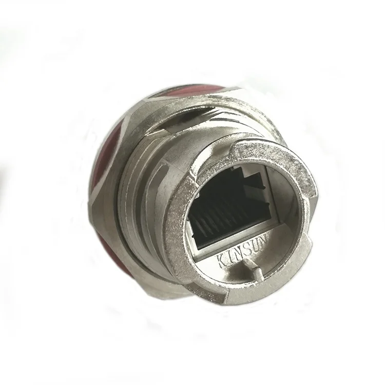 Manufacturer direct supply Metal Waterproof Panel Mount 8P8C RJ45 Female Ethernet Modular Jack Connector CAT5e with PCB
