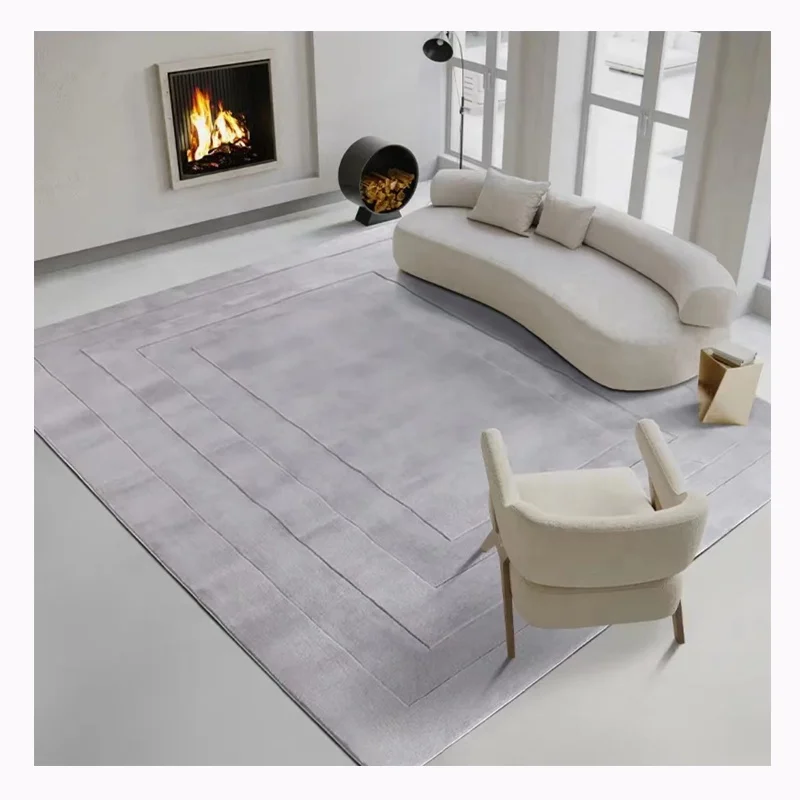 High quality hand tufted thick grey acrylic carpet area rug sets rugs living room large custom modern sofa coffee carpet rug