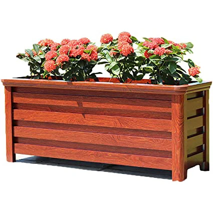 customer municipal engineering Redwood grain flower pot & planters aluminum flower beds for street