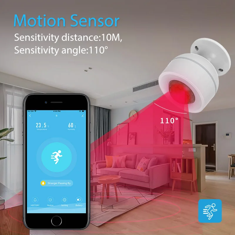 Anti-dismantle wifi smart humidity and temperature Pir motion sensors