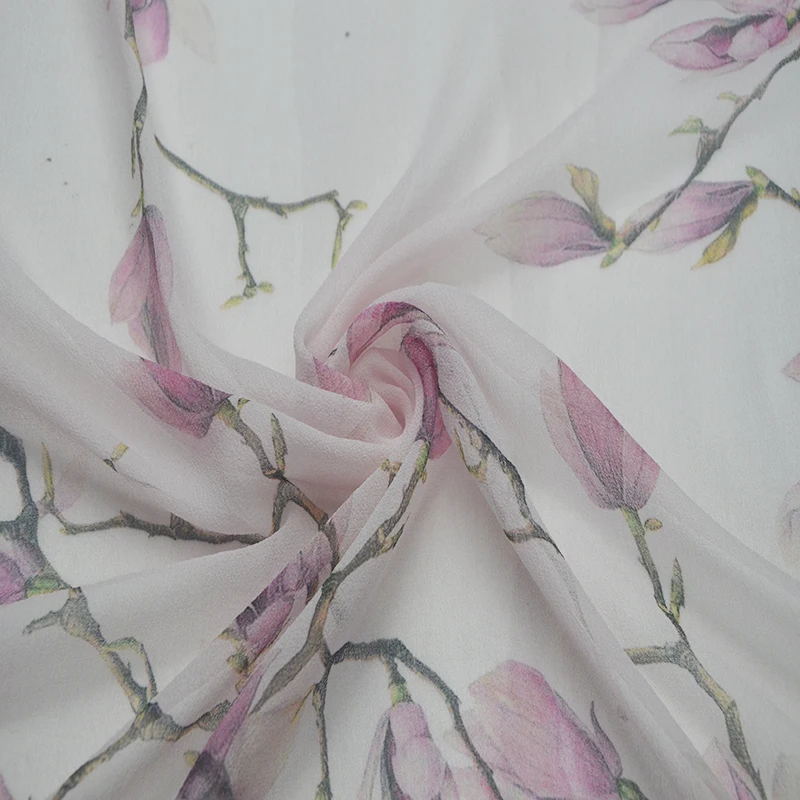 
 OEM текстиль цифровой печати 10 мм Чистый настоящий 100 шелк тутового цветка жоржет ткань для женского платья  