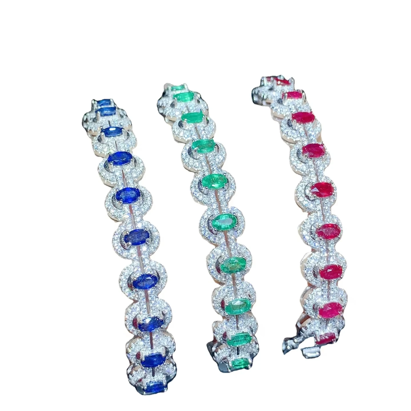 Растительный браслет S925 Moissanite красный Moissanite Теннисный браслет Moissanite Cuban Link браслет