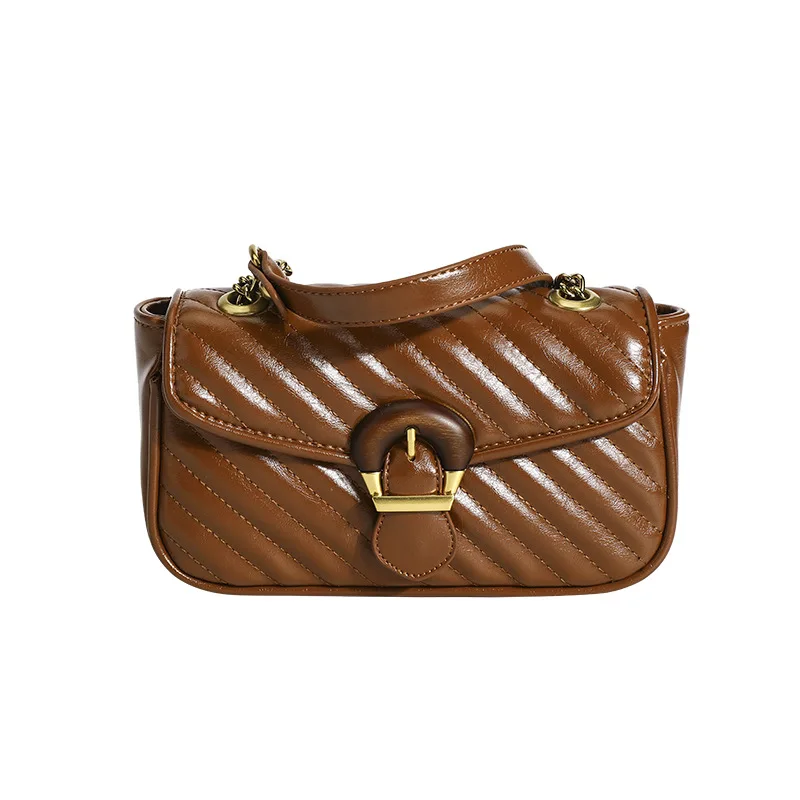 Новая трендовая сумка через плечо с цепочкой, ретро-сумка, Женский мессенджер на плечо, женская маленькая квадратная сумка