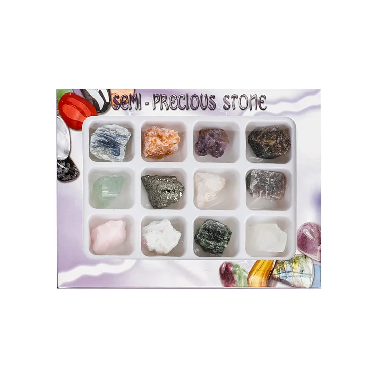 12 kinds of large grain mixed mineral ore specimens raw stone geology teaching materials for children and students