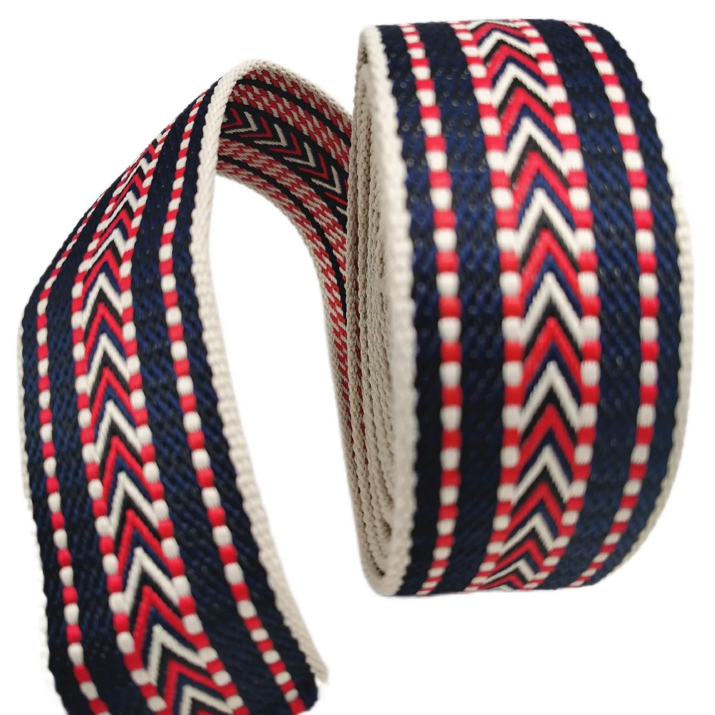 V-shaped pattern 2' jacquard polyester webbing  arrow pattern  jacquard ribbon belt
