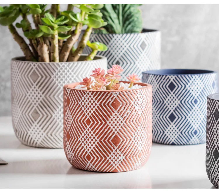 Trending products 2023 new arrivals home decor nordic concrete flower pot garden pots & planters for plants outdoor