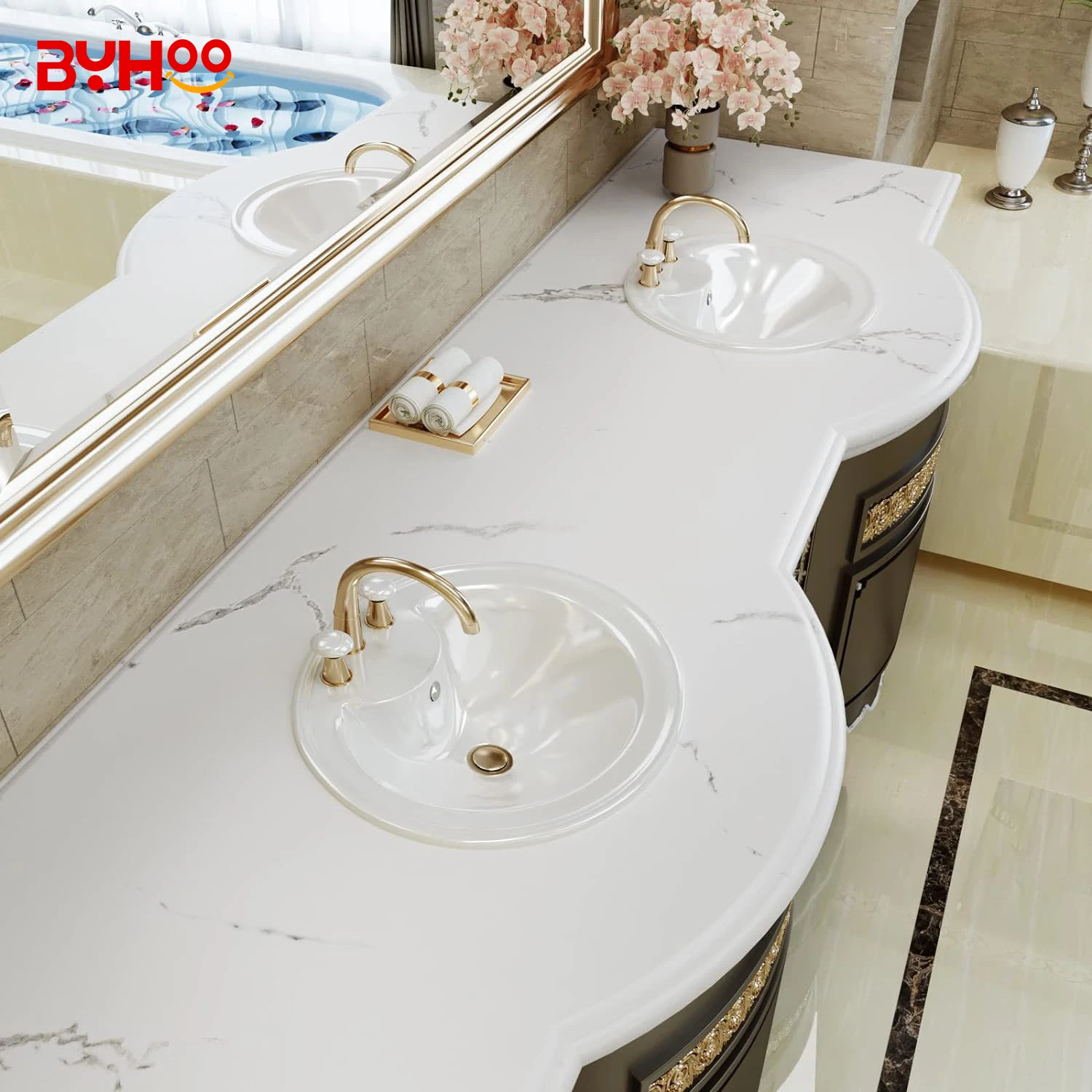 Wholesale Marble Wallpaper Granite Roll Kitchen Counter top Cabinet Furniture Thick Sticker PVC Kitchen Marble Wallpaper