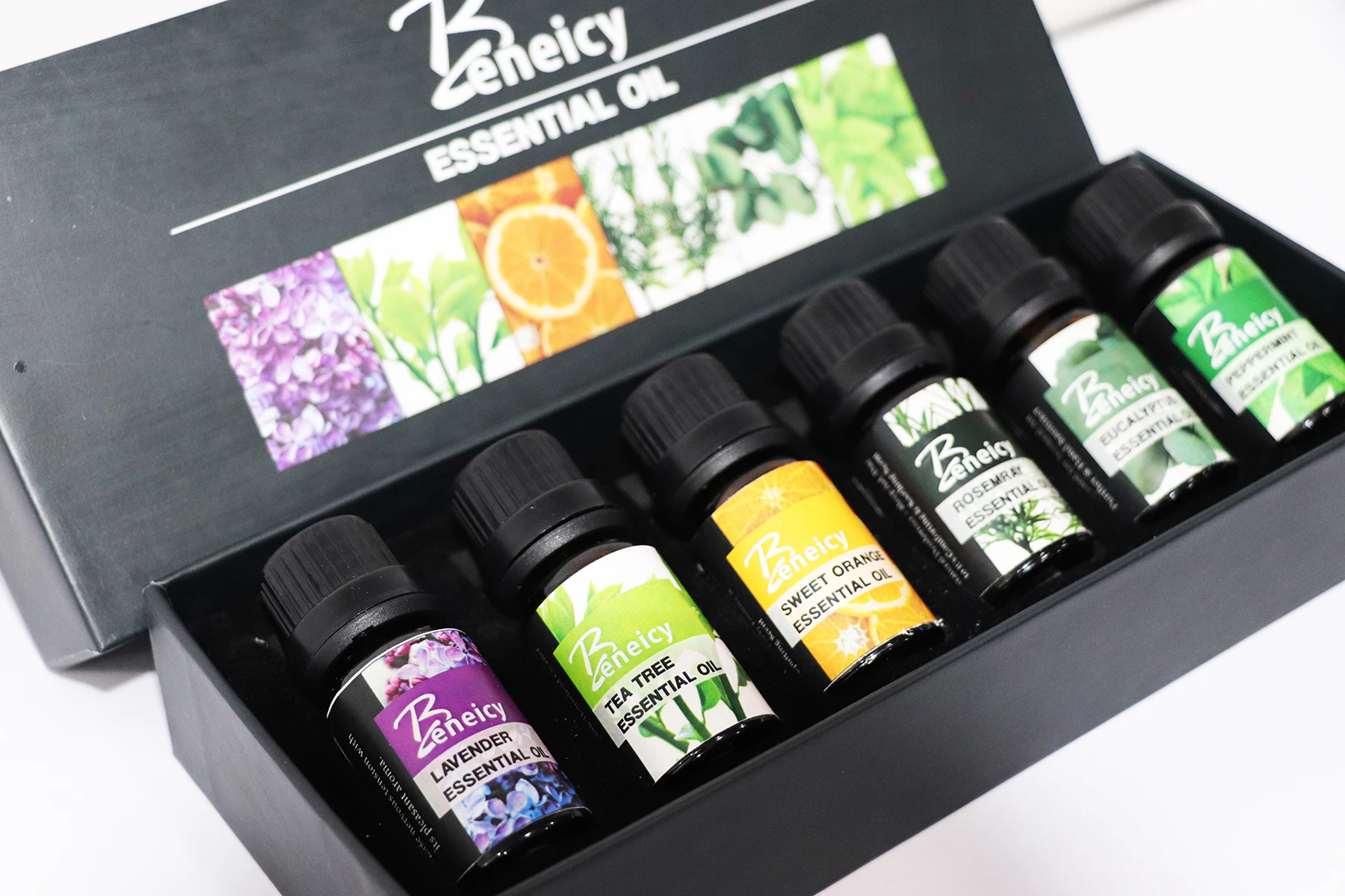 Private label custom 10ml organic certified 100% hot pure essential oil set for aromatherapy use