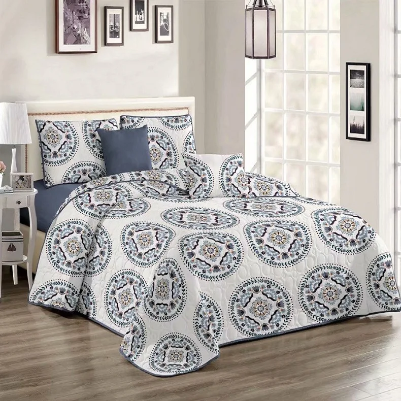 Factory Custom Premium Quality Soft Microfiber Lightweight Bedspreads Coverlets Easy Case Oversized Quilt Set
