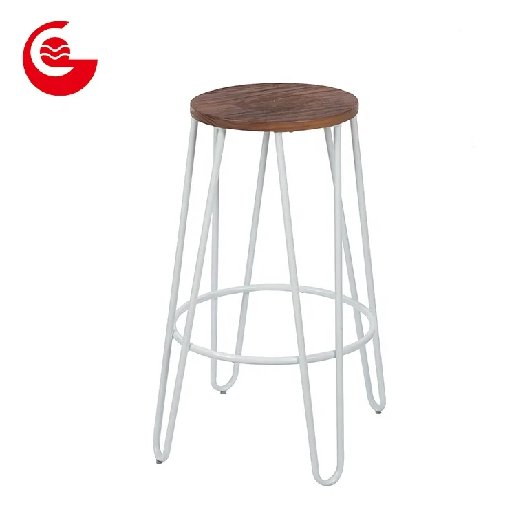 Economic commercial metal counter height bar stools with MDF seat