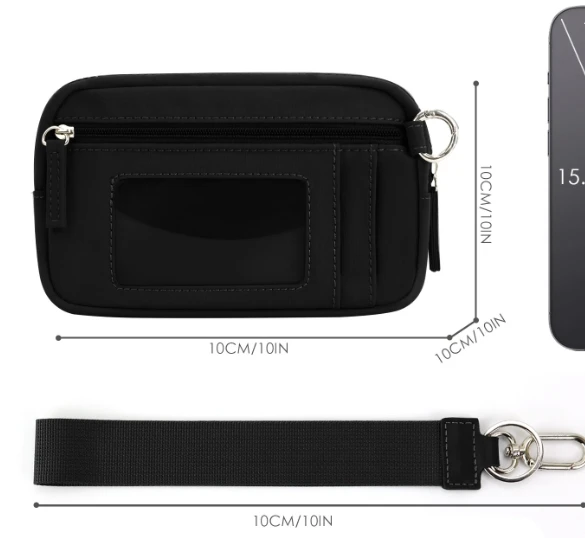 2025 New Design Portable Nylon Credit Card Purse Mini Carry All Wallet Pouch Clear Bag With Strap