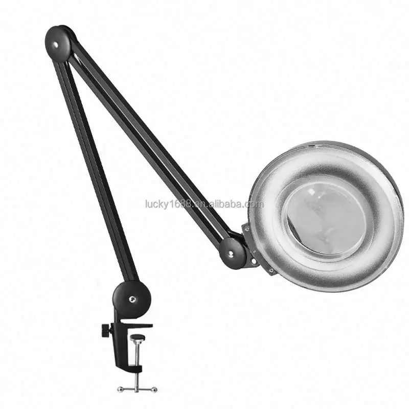 Beauty salon personal care adjustable rotatable desktop magnifying lamp led magnifier