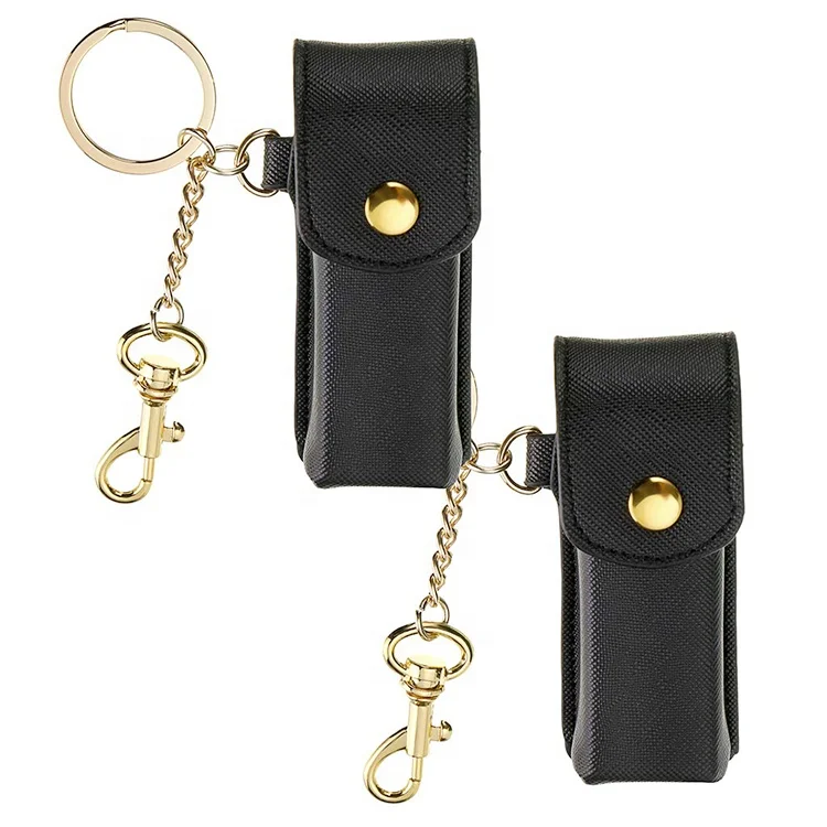 leather lipstick keychain pouch keyring lipstick holder