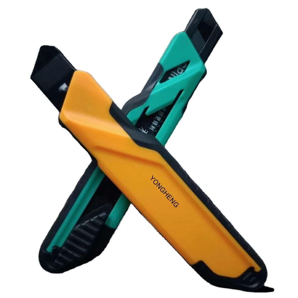 Heavy-duty Custom 18mm Snap Off Knife Zinc Alloy Handle Utility Knife Safety Cutter Knife For Carton Cutting