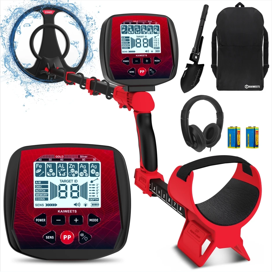 KAIWEETS KGM01 Professional Gold Finder Metal Detector 11.8' Detection Depth Underwater Metal Detector
