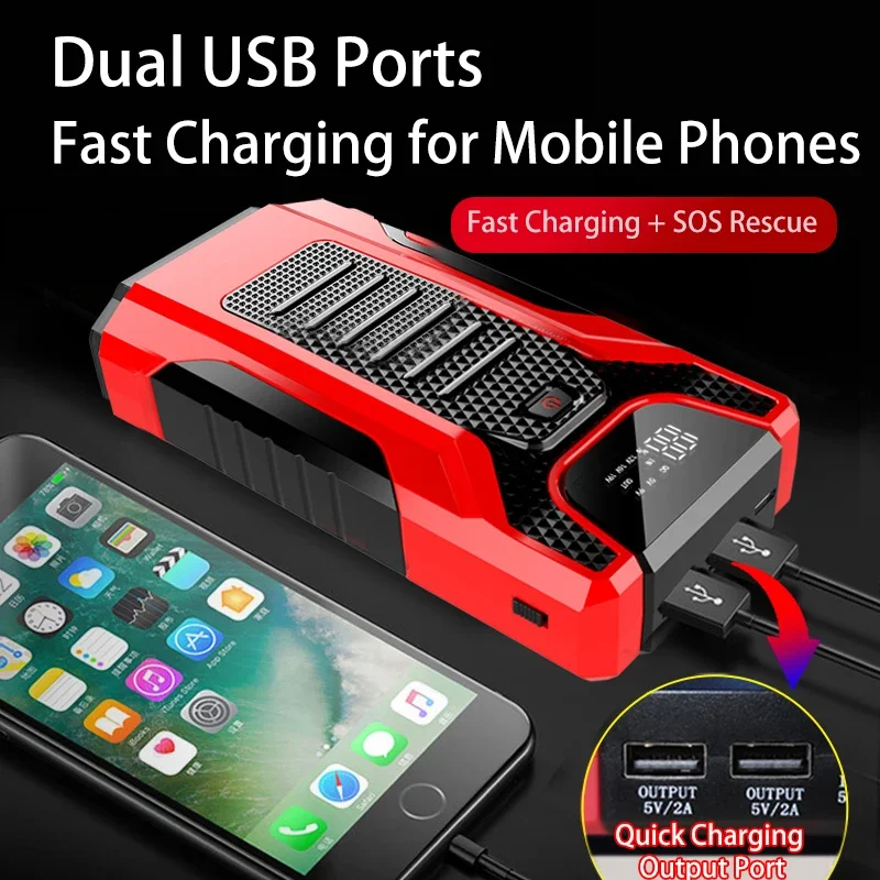 Factory Directly Emergency Car Power Supply Portable Power Bank Battery Fast charger 12V Car Battery Jump Starter Car Tool