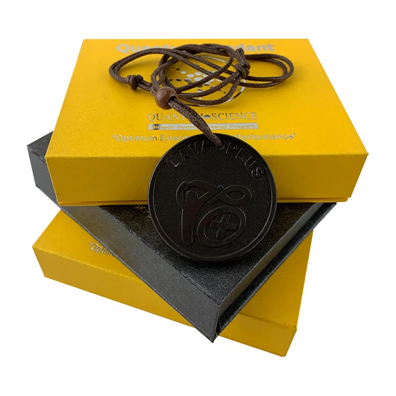 Wollet EMF Protection Negative Ion Energy Volcanic Lava Scalar Energy Quantum Pendants with Gift Box and Energy Card