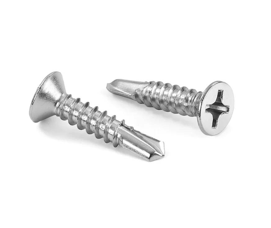 Flat Head Phillips Self Drilling Screw Sheet Metal Tek Screws, 304 Stainless Steel#8*3/4'