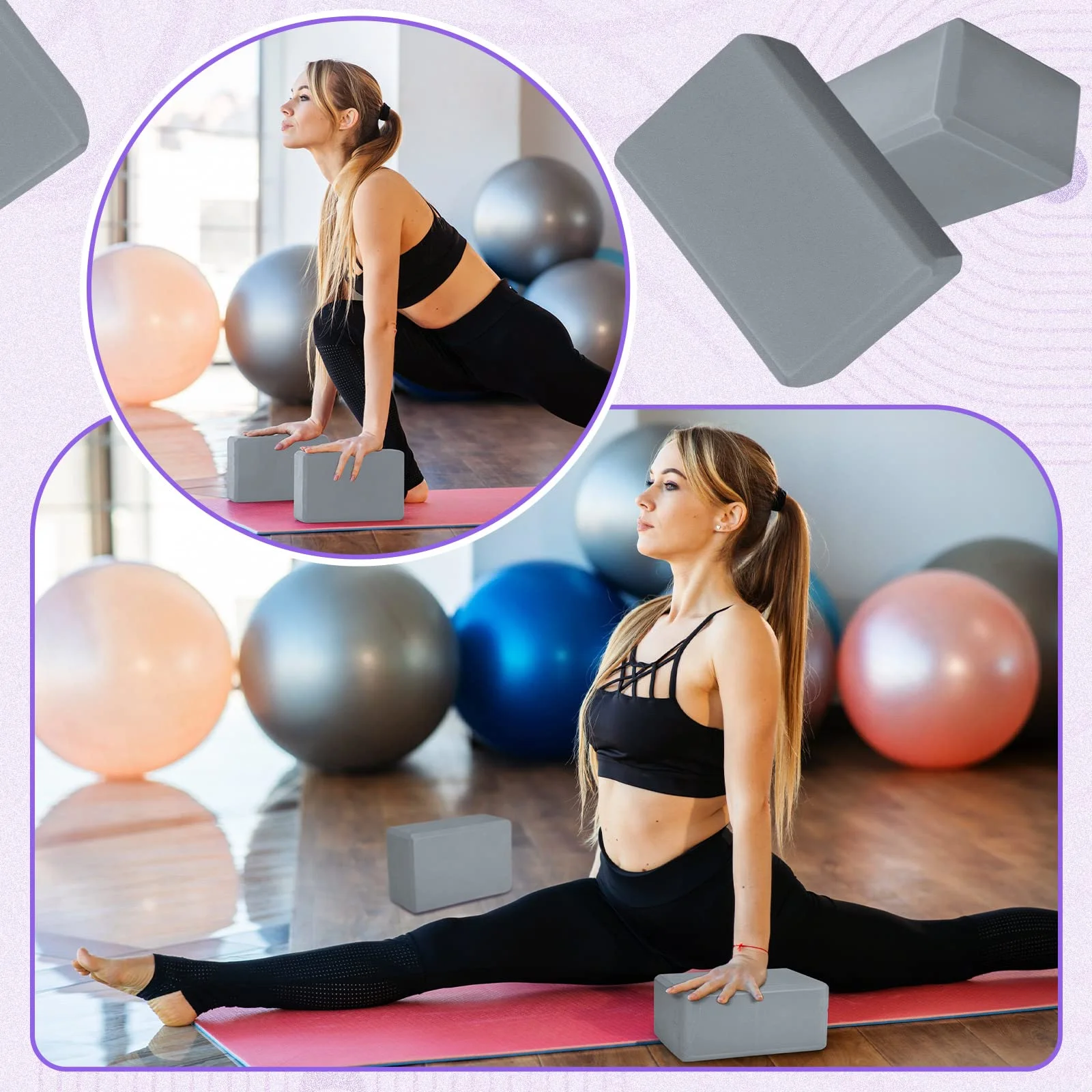 Home Gym Pilates Yoga Set Fitness Accessories Silicone Resistance Bands Slider Yoga ball Yoga mat