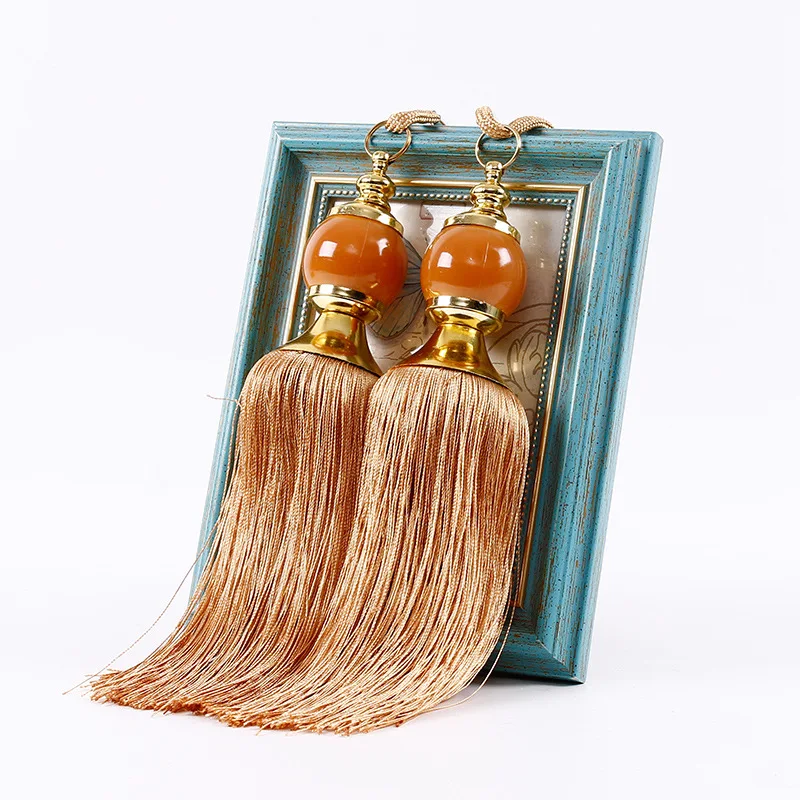 1 Pair Curtain Jade Hanging Ball Bandage Tassel Ear Hanging Ball Living Room Bedroom Curtain Tie Rope Wholesale
