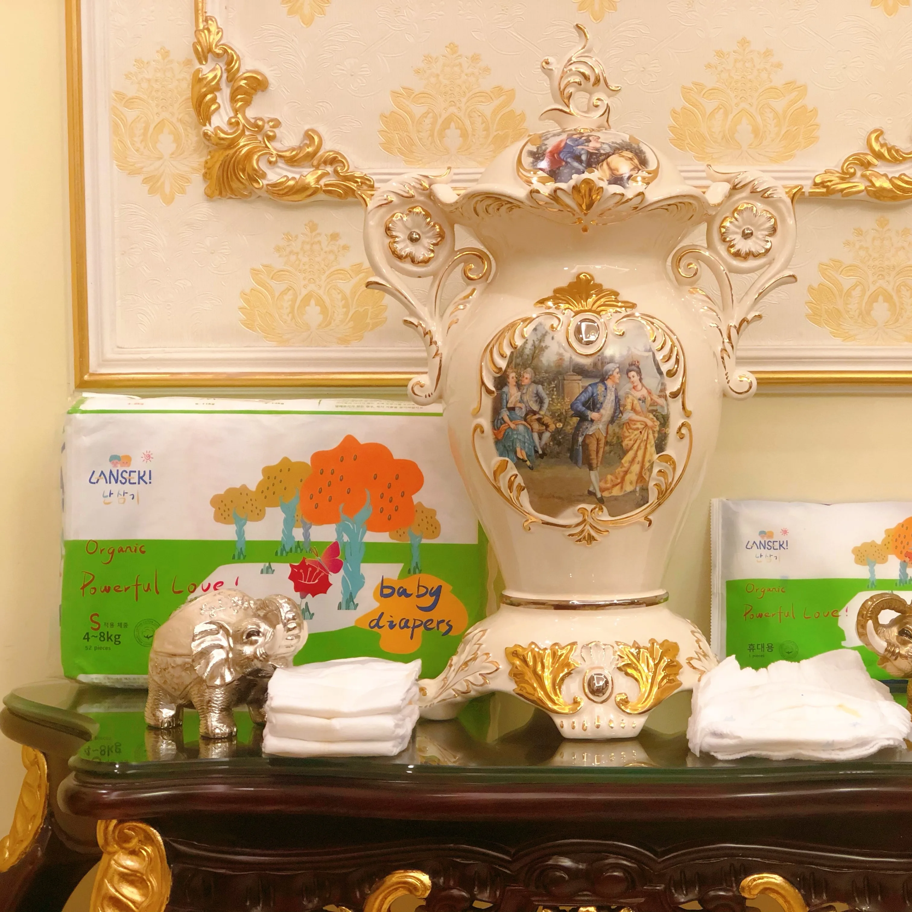 LANSEKI Korea Infant Cotton Breathable Nappies Diapers Baby Diapers In Bulk Disposable Baby Diaper