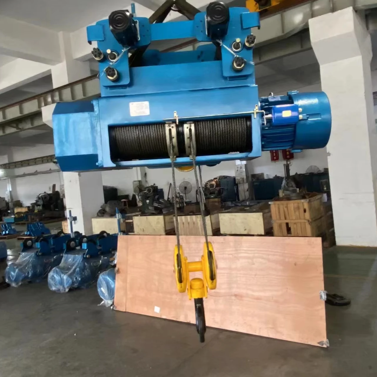 China Manufacturers double girder trolley electric hoist sungdo, 15-feet lift electric hoist winch triphase 5t
