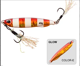 10G-50G Bait Jig Metal Hard Fishing Lure With Treble  Hook Fast Jigging Fishing Lure