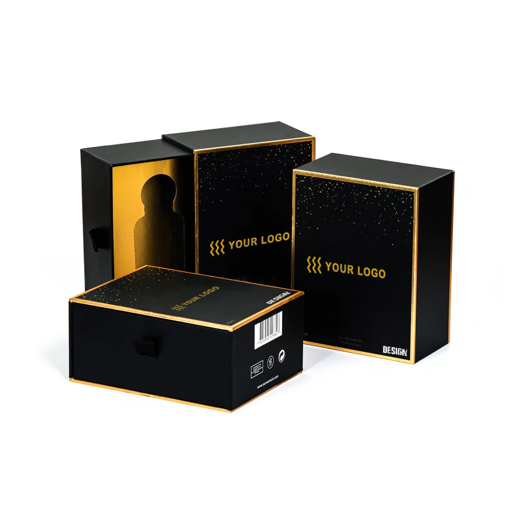 Magnetic Gate Fold Double Door Filp Top Open Perfume Skin Care Mystery Gift Packaging Paper Box With Ribbon Tied In A Bow