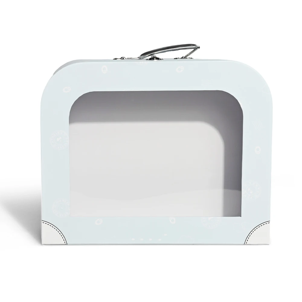 Recyclable Custom Design Rigid Kid Toy Packaging Box Luxury Cardboard Suitcase Gift Box With Transparent Windows