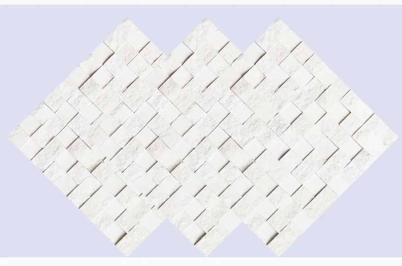 Popular mushroom stone three-dimensional background wall porch white sand beige marble mosaic