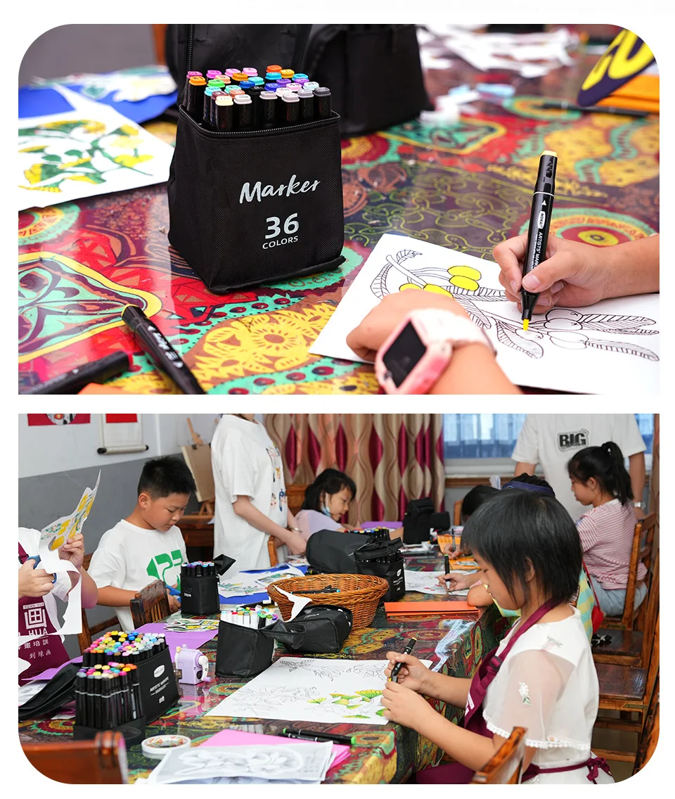 2024 168 Colors Accept Custom Design Dual Tips Alcohol Based Art Marker Pen Hard Tip Rigid Tip