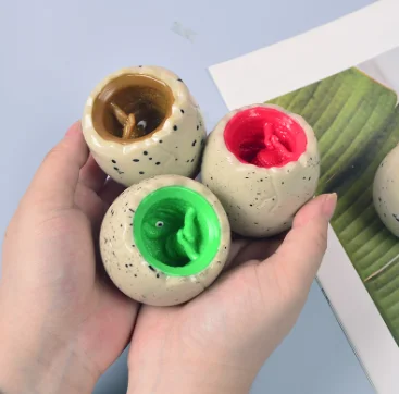 Novel toy dinosaur egg extrusion toy dinosaur cup vent ball soft rubber vent eggs