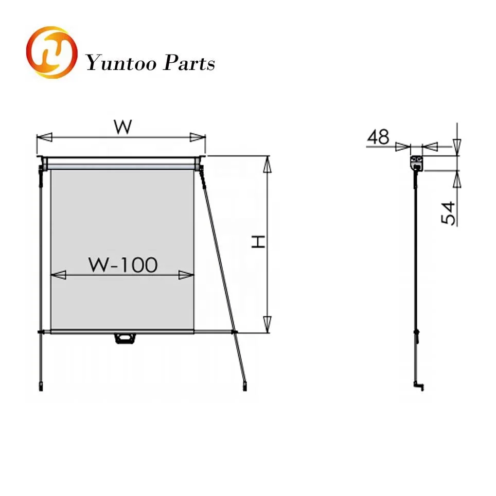 Single manual slow rise spring curtain Roller blind with clutch and speed control for driver