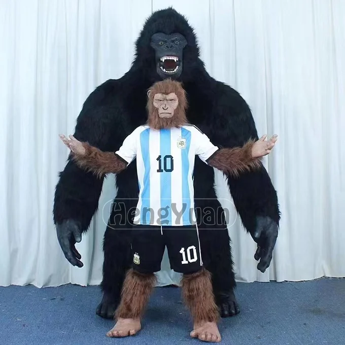 Hengyuan 2.6m Inflatable King-Kong Costume for Adult Halloween Plush Furry Gorilla Mascot
