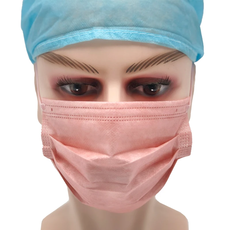 Factory directly  disposable earloop pink face mask  3 layers surgical mask 3 ply in pink color medical grade OEM