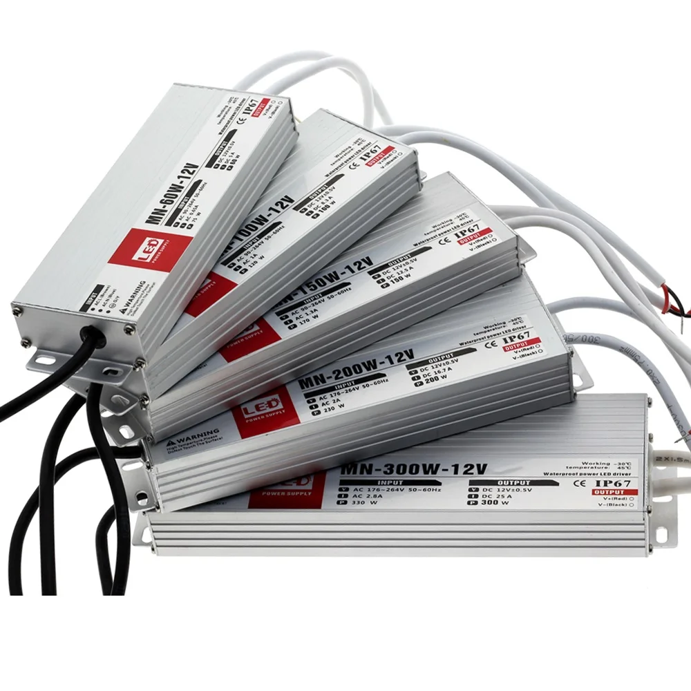 Thin Slim DC 12 V 5 Amp 60 Watt Switching SMPS IP67 Waterproof LED Driver Power Supply