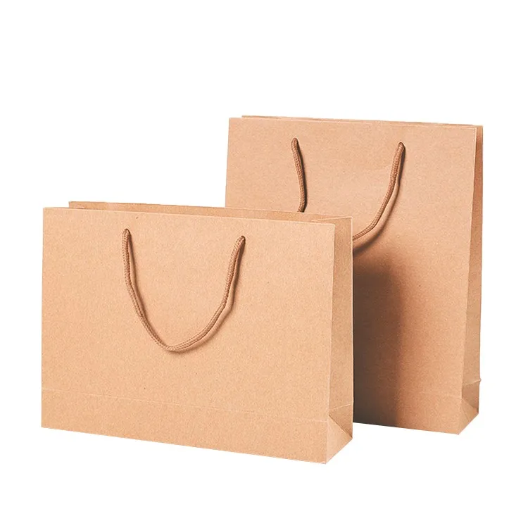 Manufacturer Made cheap shopping custom Kraft Small Wholesale White black packaging packing Paper Bags with your own logo