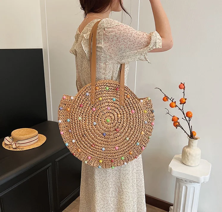 Stylish new handbags 2024 Light Lady Straw bags Lady High Quality Design Purses for women