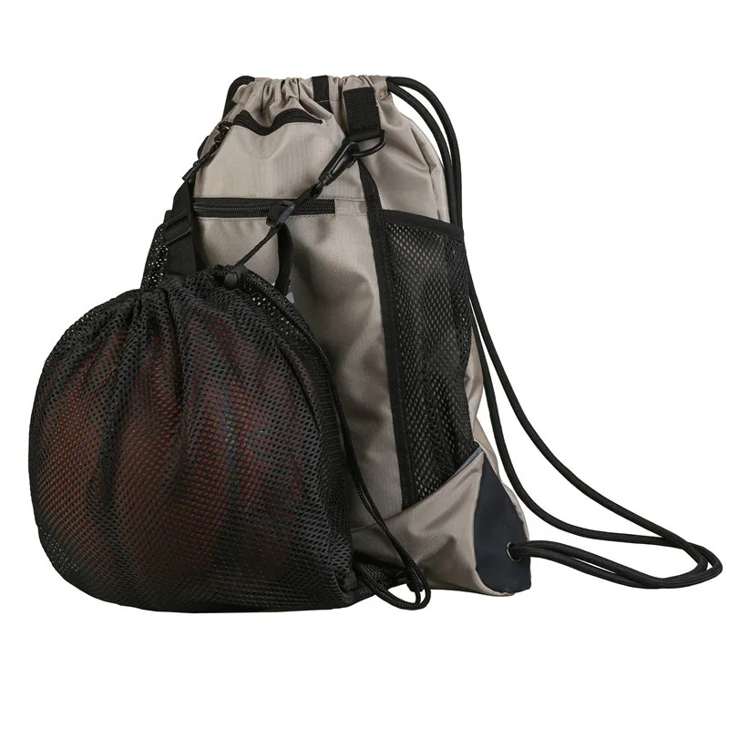 Drawstring Soccer Bag for Boys Foldable Basketball Backpack Gym Bag Sports Sack with Detachable Ball Mesh Bag