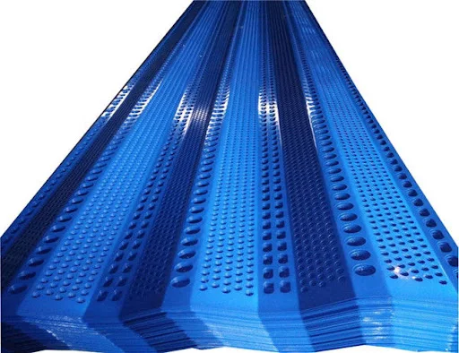 powder coated blue corrugated steel dust suppression wind break fence for coal mines