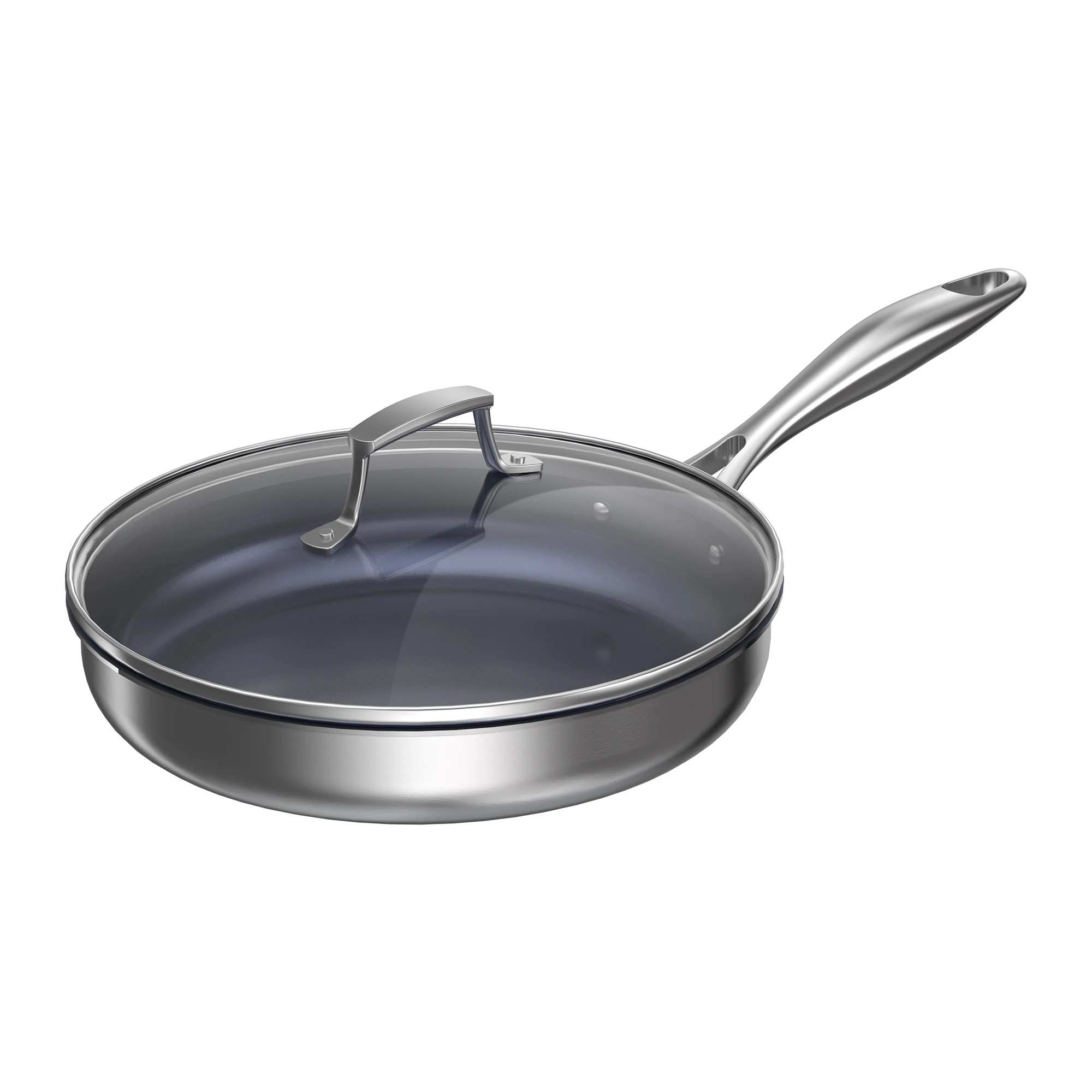 Professional Custom 26cm Durable Titanium Composite Nonstick Frying Pan With Handle