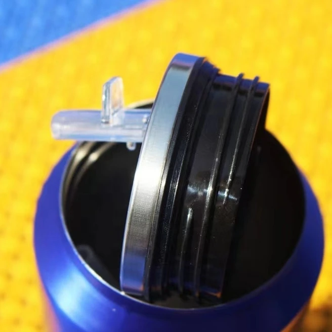 Cool personalized stainless steel vacuum cup hand-held sublimation empty cup travel mug with straw