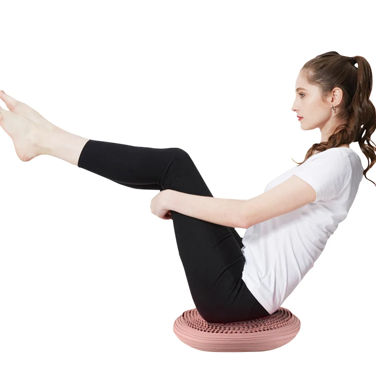 Home Gym Workout Lower Back Pain Relief Inflatable Yoga Balance Disc Pad Stability Wobble Cushion With Pump