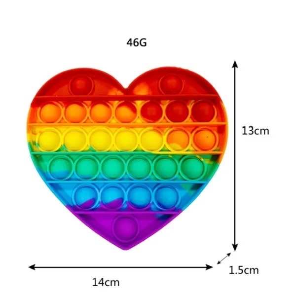 Rainbow Silicone Push Pop Bubble Game Fidget Sensory Toys Set For Kids