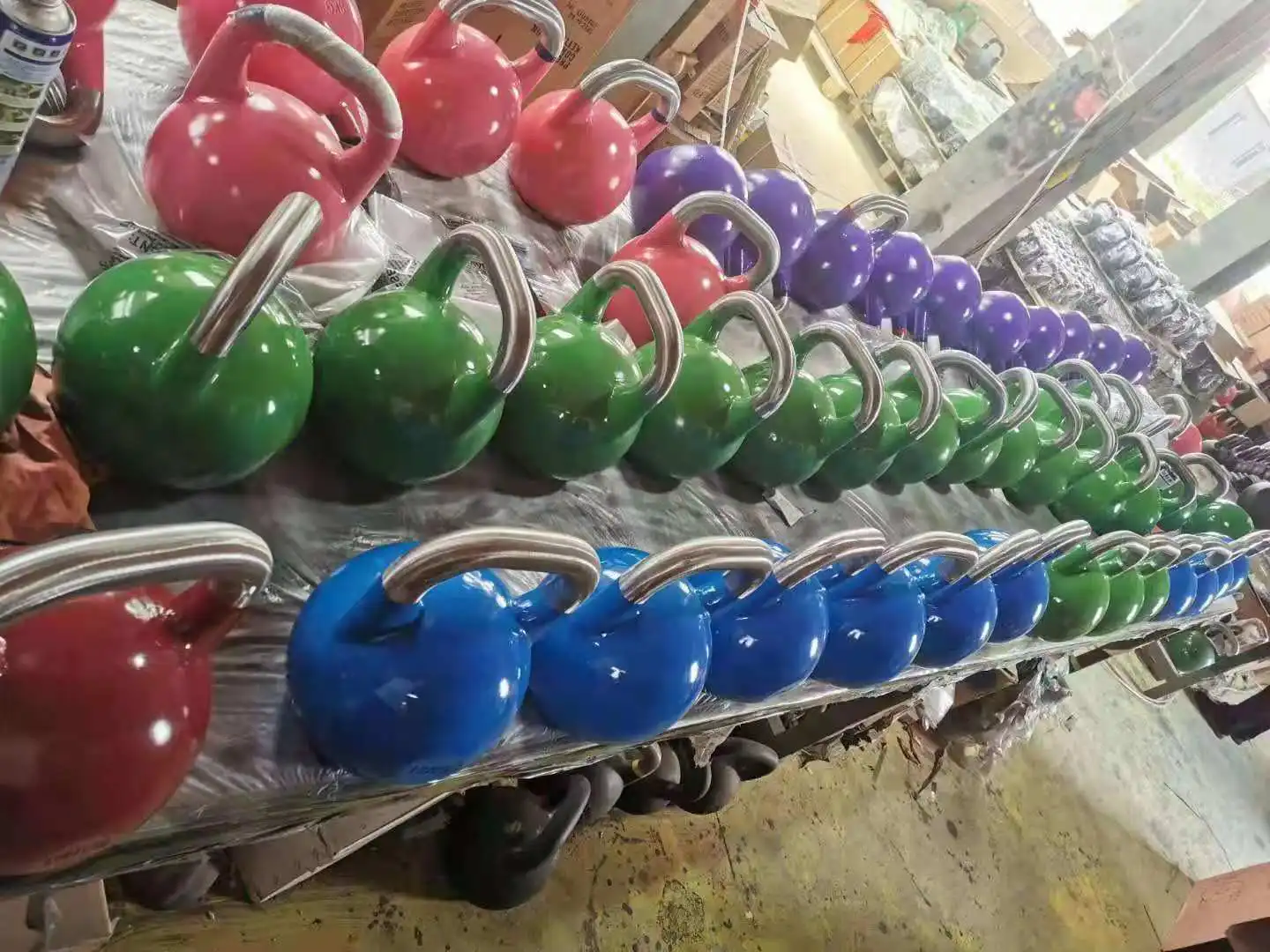 factory wholesale Gym Fitness  Cast Iron Kettle Bell Custom Logo Competition Kettlebell Set