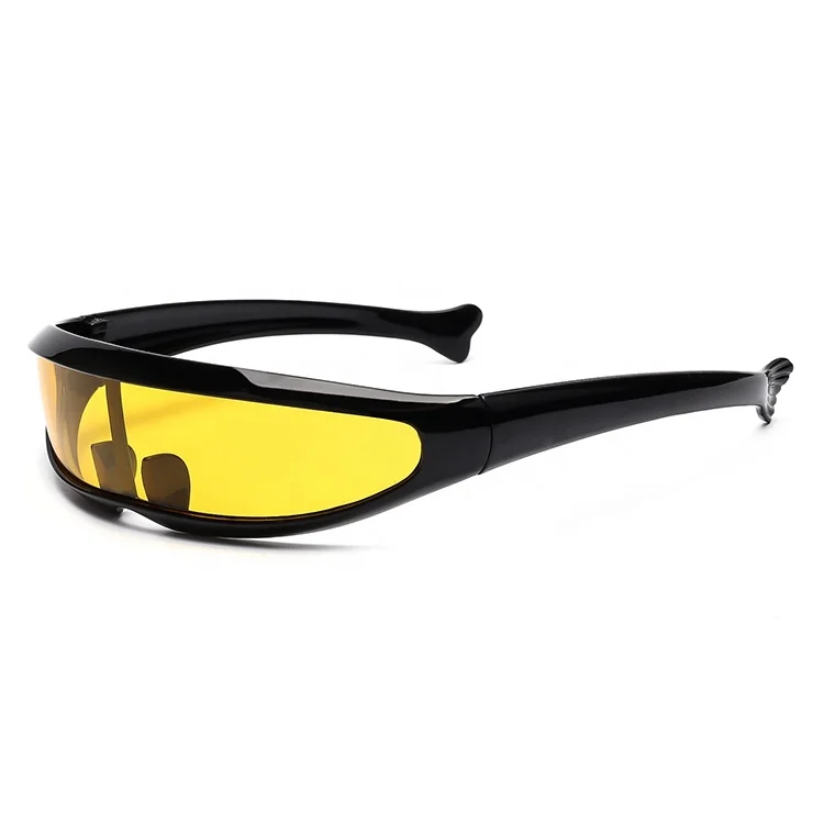 2023 new design one piece sunglasses unique yellow y2k small frame sunglasses wrap around for unisex cycling sports glasses