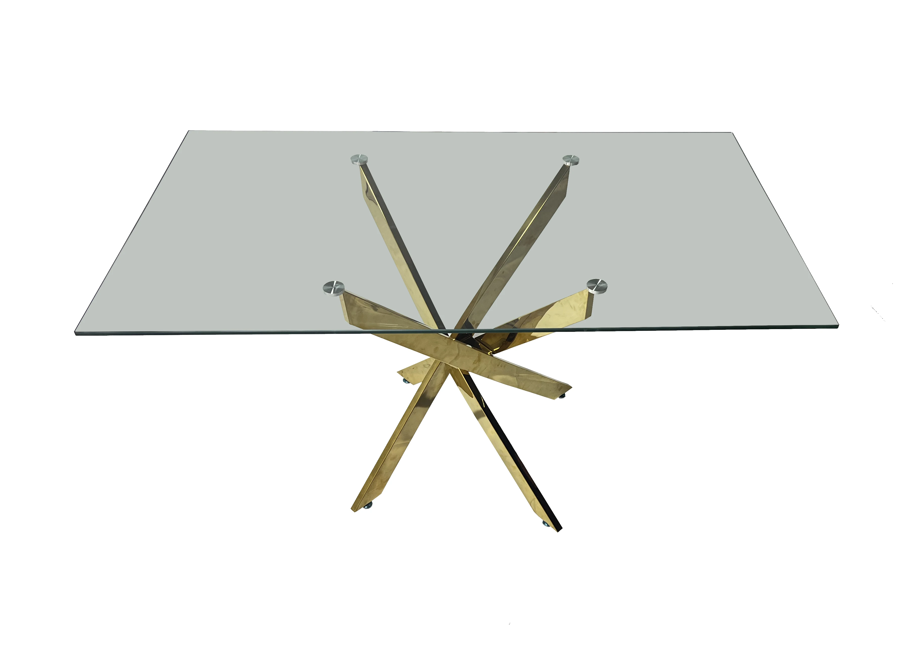 Modern Simple Gold Plated Coffee Table Tea & Telephone Station for Sofa Side Negotiation Use Enhanced by Electroplating Process