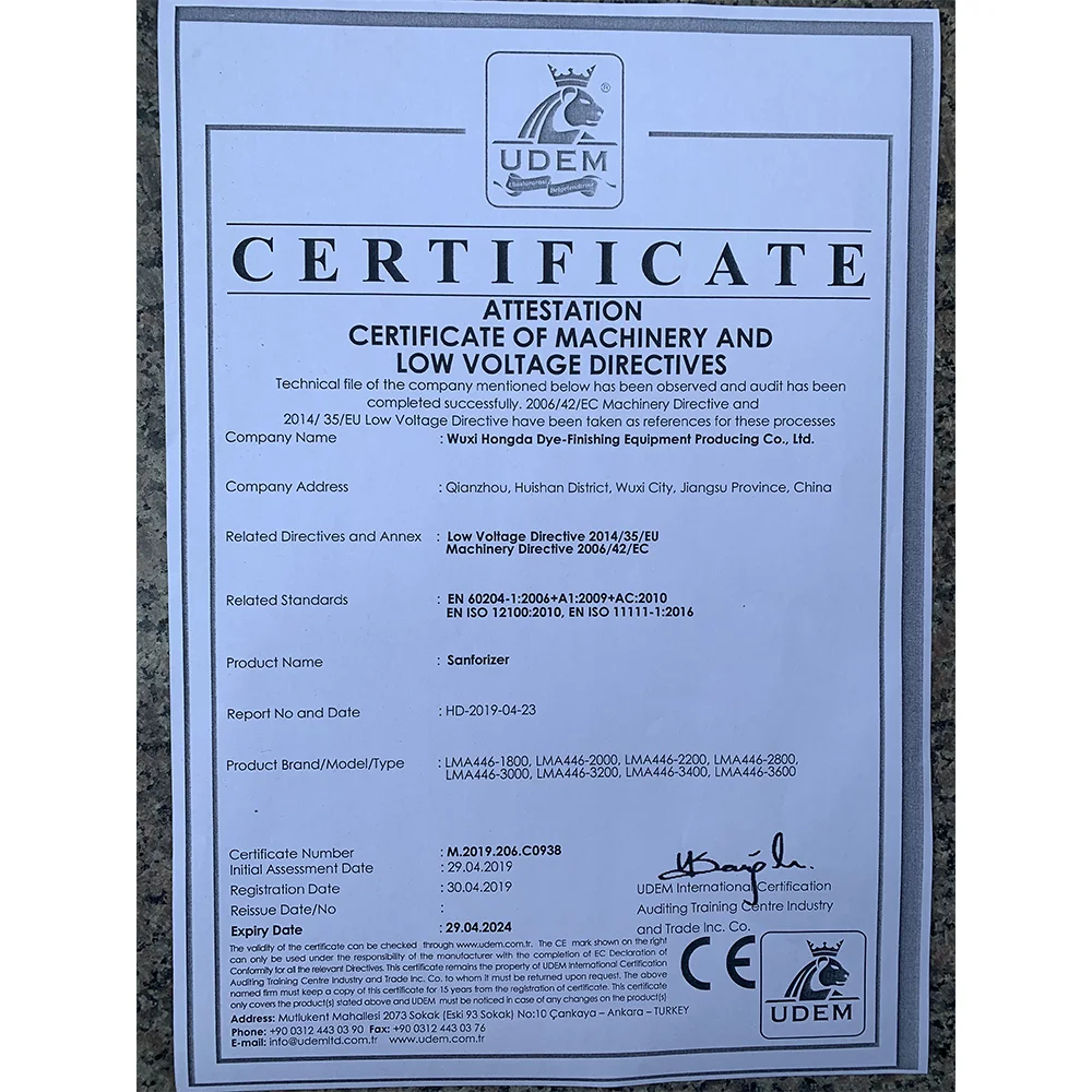 Good After Sales Service Rubber Blanket Compressive Opre-shrinking Cotton Woven Fabric Sanforizing Machine