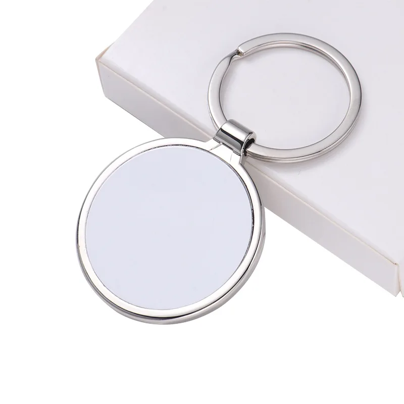 High Quality Luxury Key Ring Photo Picture Metal Sublimation White Blank Key Chain for Printing